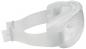 Preview: The image shows a transparent safety goggle with a wide, elastic band. The goggle has a smooth surface and is shaped to fit snugly and protect the eyes.