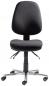 Preview: The chair is ergonomically shaped, with a high back and a wide seat. It is black with a sturdy metal base and movable casters for mobility.