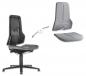 Preview: The image depicts an office chair with a detachable, padded seat and a backrest. The backrest is upright, while the seat is flat. Both parts are gray.