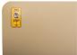 Preview: The image displays a beige, textured background with a yellow sticker in the top left corner. The sticker includes the text "DPV" and "EBP" as well as a symbol. The corners are rounded.