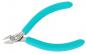Preview: The image shows a pair of pliers with a silver head and turquoise, non-slip handles. The pliers have a sharp edge for cutting, suitable for delicate work.