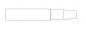 Preview: The image displays a simplified, linear representation of a pen. It has an elongated, rectangular shape with a pointed, conical tip at the end.
