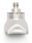 Preview: The image depicts a silver-colored lamp socket with a threaded connector on top. The base has a rounded shape and a small hole in the center.
