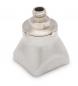 Preview: The image displays a silver-colored lamp base with a square base and a threaded top. The surface is smooth, and the body is slightly curved.