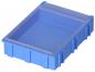 Preview: Es handelt sich um eine rechteckige, flache Box aus blauem Kunststoff. Sie hat einen durchsichtigen Deckel und eine strukturierte Oberfläche. Ideal zum Aufbewahren von Kleinteilen.