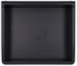 Preview: The image shows a square, flat case or box made of black plastic. The surface is smooth, and the edges are slightly rounded. The inside is also black.