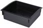 Preview: It is a rectangular, flat box made of black plastic. It has a slightly curved top edge and is open, without a lid. The walls are sturdy and the corners are rounded.