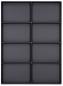 Preview: The image displays a rectangular tray with nine equally-sized compartments, arranged both vertically and horizontally. The compartments are uniformly black and feature no additional decorations.