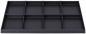 Preview: The image shows a black shelf with nine rectangular compartments that are evenly arranged. Each compartment is the same size and provides space for various items.