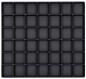 Preview: The image shows a square arrangement of 64 small, identical square compartments on a black background. All compartments are equally sized and also black.