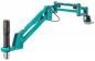 Preview: The image shows a mechanical arm in bold turquoise, consisting of several joints. At one end there is a tool handle, and at the other a work fixture.