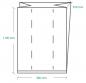 Preview: The image displays a rectangular, folded plan cover. The dimensions are: height 1100 mm, width 380 mm, and flap length 320 mm. Continuous lines are visible on the sides, indicating the folds.