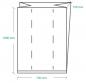 Preview: The image shows a schematic drawing of a rectangular object. The dimensions are 1800 mm in height and 750 mm in width. There are folded areas marked by dashed lines.