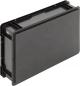 Preview: The image shows a rectangular, flat black container or box. It has a smooth surface and a uniform color, with a small yellow symbol on one side.