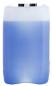 Preview: It is a large, rectangular plastic canister with rounded corners. The upper part is black and the lower part contains a blue liquid, filled up to the halfway point.