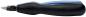 Preview: Das Bild zeigt einen Kutter mit einem schwarzen, ergonomischen Griff und einer blauen Oberkante. Die Klinge ist spitz und metallisch, ideal für präzises Schneiden.