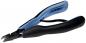 Preview: The image shows a round-nose pliers with blue and black handles. The cutting edge is pointed and offers precise cutting options, ideal for delicate work.