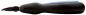 Preview: The image shows a black pen with an ergonomic, blue rubber grip. The tip of the pen is precise and slightly pointed, ideal for writing or drawing.