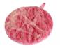 Preview: Das Bild zeigt eine runde, flache Form in sanften Rosa-Tönen, die aus einem leichten, filzigen Material besteht. An einer Seite ist ein kleiner, schmaler Griff vorhanden.