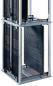 Preview: The image depicts a structured, rectangular metal frame with two overlapping black slats. The frame features side reinforcement parts and a sturdy base.