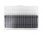 Preview: The image shows a rectangular, clear container with several parallel, fine, white and black stripes. It appears structured and could be intended for cosmetic applications.