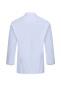 Preview: The image displays a light blue shirt with long sleeves and a classic collar. The back is plain, without any patterns or embellishments, featuring a continuous seam along the center.