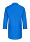 Preview: The image displays a simple, knee-length shirt in vibrant blue. It features long sleeves, a classic collar, and a straight cut. The back view is visible.