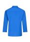Preview: The image shows a blue-colored jacket from the back. It has a collar, long sleeves, and a simple, straight shape with no additional details. The background is solid-colored.