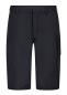 Preview: The image shows a dark, knee-length pair of pants. They have a loose fit, a waistband with belt loops, and a side pocket on the right leg. The surface appears smooth.