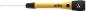 Preview: The image shows a screwdriver with a long, thin steel handle. The handle is yellow with a black end, which features a logo. The screwdriver is suitable for precision work.
