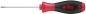 Preview: The image shows a screwdriver with a red and black handle. The handle has a non-slip surface, and the blade is long and narrow, ideal for screwing.