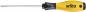 Preview: The image shows a screwdriver with a long, narrow metal end and a yellow, ergonomic handle. On the handle is "wiha" in black lettering.