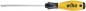 Preview: The image shows a screwdriver with a long, narrow metal handle and a yellow-black plastic grip. The handle is sturdy and has the inscription "Wiha".