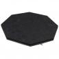 Preview: The image shows a flat, hexagonal plate in black. The surface is smooth, and the edges are even and clearly defined. The plate appears stable and solid.