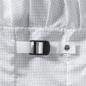 Preview: The image displays a white, checkered-patterned surface with a black buckle and a white strap. The structure is lightly padded and features a square pattern.