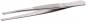 Preview: The image shows a metallic tweezer. It has two long, narrow arms that fold together and form a fine opening at the tip. One side is ridged for a better grip.