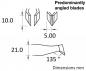 Preview: The image displays technical drawings of predominantly angled blades with dimensions: 10 mm height, 5 mm width, and 21 mm length, as well as an angle of 135 degrees.