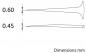 Preview: The image shows two lines with different shapes and lengths. The upper line is thick at one end and tapers off, the lower line is uniformly thin. Dimensions are given in millimeters.