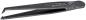 Preview: The image shows a black tweezer. It has a narrow, slightly curved shape with two pointed ends suitable for gripping small objects.