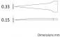 Preview: The image displays two example sketches: a sharp shape on top with the measurement of 0.33 mm and a narrower, longer shape below with 0.15 mm. Both are surrounded by lines.