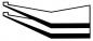 Preview: The image depicts a stylized representation of two cone-shaped, slender lines pointing outward, which slightly constrict at the top. It features clear, geometric shapes in black and white.