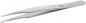 Preview: The image shows a silver tweezer. It has a long, narrow shape with a slightly curved tip and a logo-like inscription on the side. The surface is smooth.