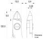 Preview: The image displays technical drawings of an object with specific dimensions in millimeters. It is shown from the side and front, with precise dimensions for height and width.