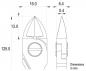 Preview: The image displays a technical drawing of a metal tool, likely a type of pliers, with specific dimensions in millimeters. Two views are shown.
