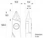 Preview: The image displays technical drawings of a tool, likely a pair of pliers, with dimensions in millimeters. The view is from the side and above, with clear lines and dimensions.