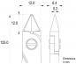 Preview: The image displays a technical drawing with two views of an object, likely a pencil or a tool. Measurements in millimeters are provided: 12.0, 6.4, and 125.0.