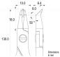 Preview: The image shows a technical drawing of a tool, likely a pair of pliers. Dimensions in millimeters are marked, including lengths and angles.