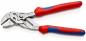 Preview: This is a pair of pliers with curved gripping surfaces and non-slip, red-blue plastic handles. It features a sturdy, shiny metal surface and is versatile in use.