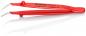 Preview: The image shows a red-painted pliers with two curved, pointed ends. It has a non-slip handle and the inscription "KNIPEX" is visible. The pliers are on a white surface.