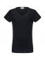 Preview: The image displays a black V-neck T-shirt with short sleeves. The fabric appears soft and lightweight, perfect for casual occasions. The fit is slim and simple.